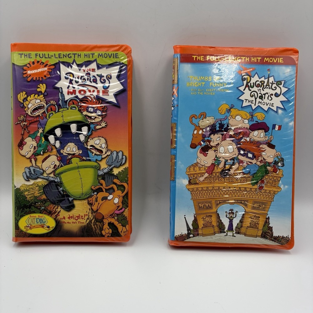VTG 2x Rugrats Movie Lot The Rugrats Movie & Rugrats in Paris | Clamshells
